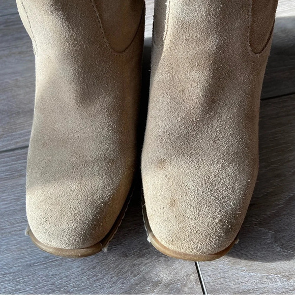 Maxine of Canada Genuine Fur Suede  Leather Square Toe Foldover Boots - Picture 3 of 15